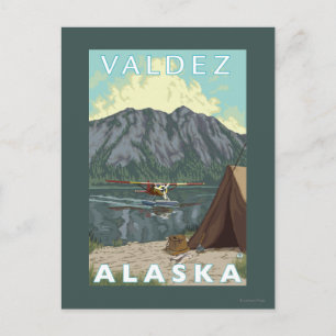 Bush Flugzeug & Fischerei - Valdez, Alaska Postkarte