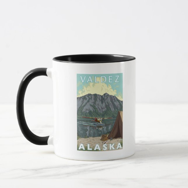 Bush Flugzeug & Fischerei - Valdez, Alaska Tasse (Links)