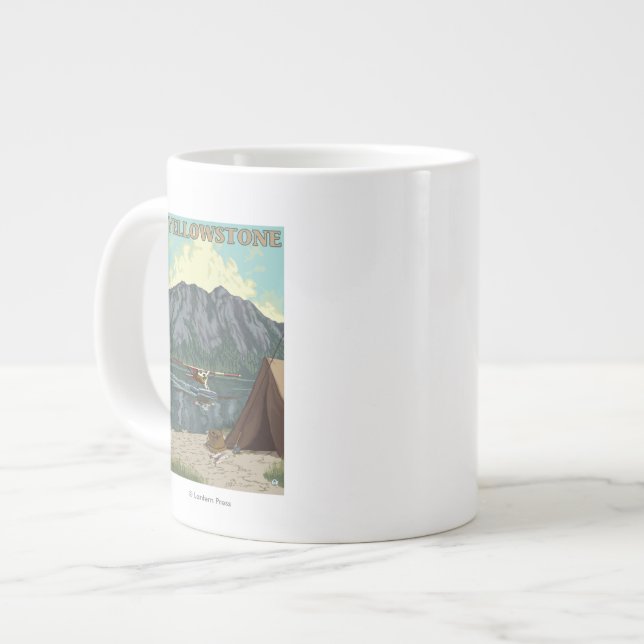 Bush Flugzeug & Fischerei - Yellowstone National Jumbo-Tasse (Vorderseite Links)
