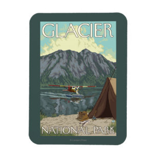 Bush Flugzeug & Fishing - Glacier National Park, M Magnet