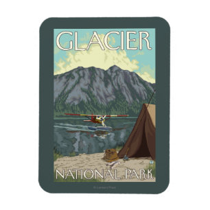 Bush Flugzeug & Fishing - Glacier National Park, M Magnet