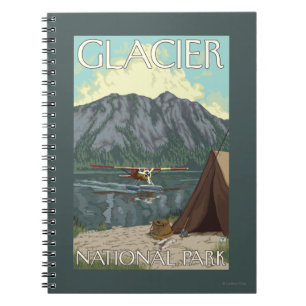 Bush Flugzeug & Fishing - Glacier National Park, M Notizblock
