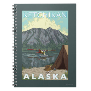 Bush-Flugzeug u. Fischen - Ketchikan, Alaska Notizblock
