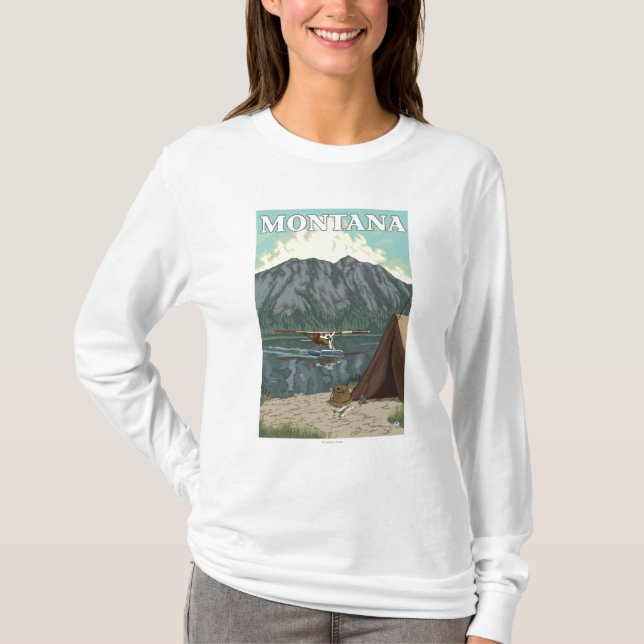 Bush-Flugzeug u. Fischen - Montana T-Shirt (Vorderseite)