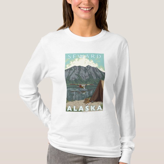 Bush-Flugzeug u. Fischen - Seward, Alaska T-Shirt (Vorderseite)