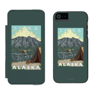 Bush-Flugzeug u. Fischen - Sitka, Alaska Incipio Watson™ iPhone 5 Geldbörsen Hülle