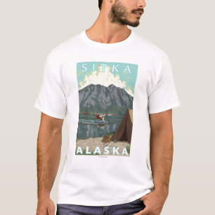 Bush-Flugzeug u. Fischen - Sitka, Alaska T-Shirt