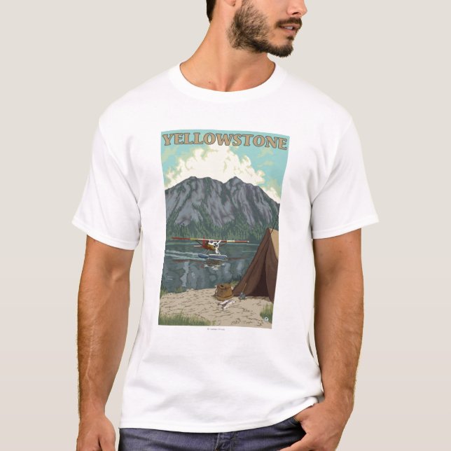 Bush-Flugzeug u. Fischen - T-Shirt (Vorderseite)