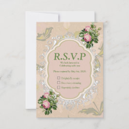Bush Garden Green - weiche rosa Rosen RSVP Karte