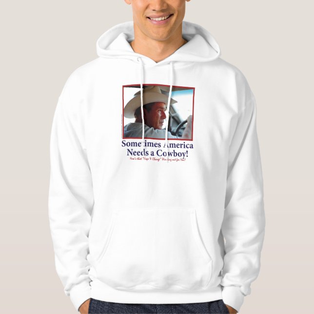 BUSH-HAT.-weiß-Cowboy-eps Hoodie (Vorderseite)