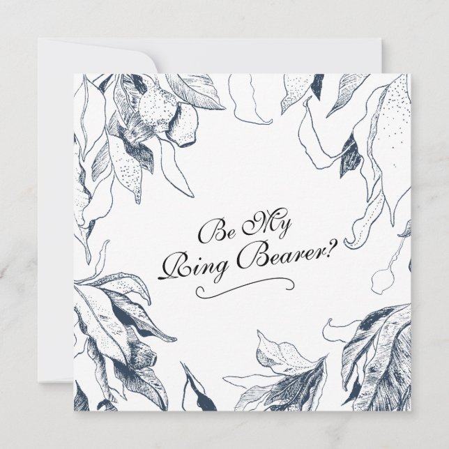 Bush Hochzeit "Seid mein Ringträger?" Einladung (Rückseite)