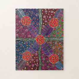 Bush-Pflaumen und traditionelle Körperfarbe Puzzle