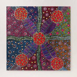 Bush-Pflaumen und traditionelle Körperfarbe Puzzle