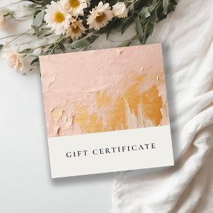 Bush Pink Gold Oil Paint Texture Geschenkgutschein Quadratische Visitenkarte