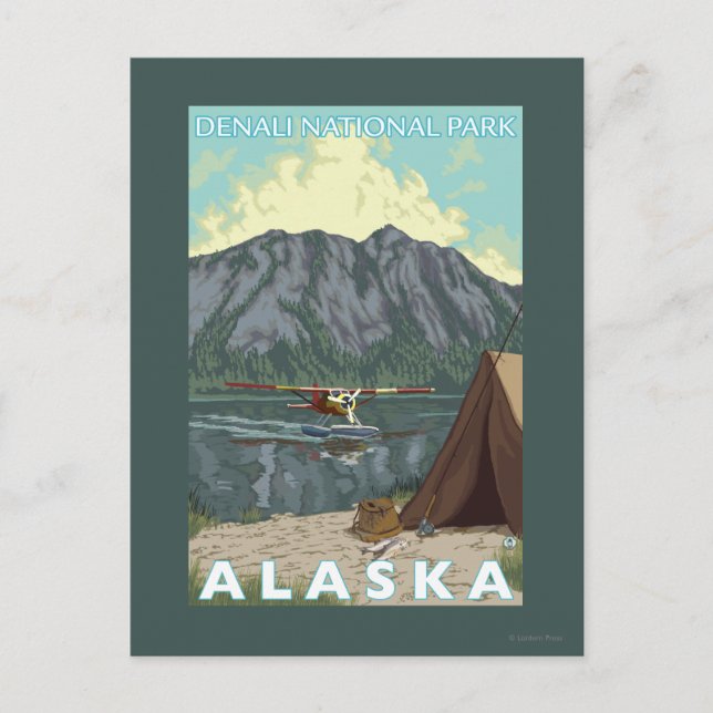 Bush Plane & Fishing - Denali Nat'l'Park Postkarte (Vorderseite)