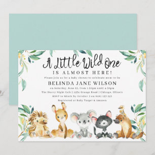 Bush Safari eine kleine Wild One Baby Dusche Einladung