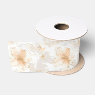 Bush und Taupe Moderne Kunst Floral Satinband