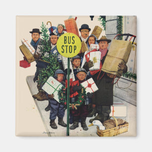 Bushaltestelle am Weihnachten Magnet