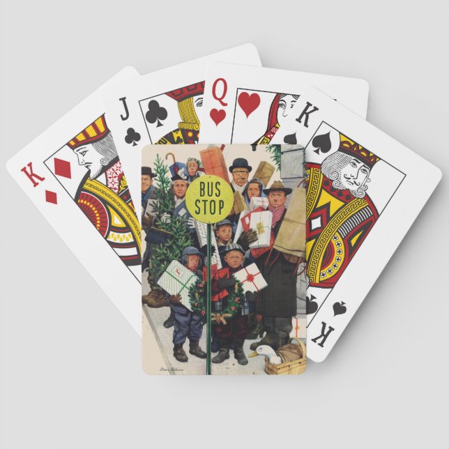 Bushaltestelle am Weihnachten Spielkarten (Rückseite)