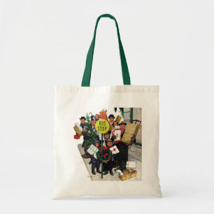 Bushaltestelle am Weihnachten Tragetasche