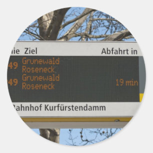 Bushaltestelle Anmeldung in Berlin Runder Aufkleber