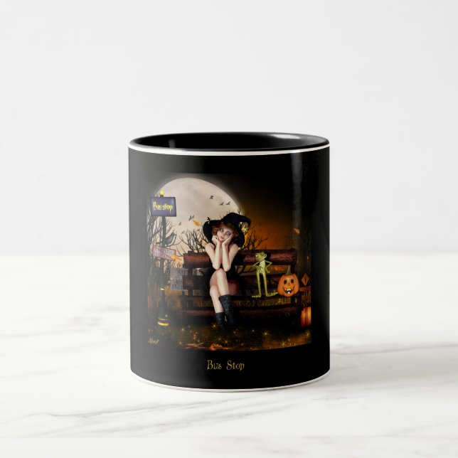 Bushaltestelle Zweifarbige Tasse (Mittel)