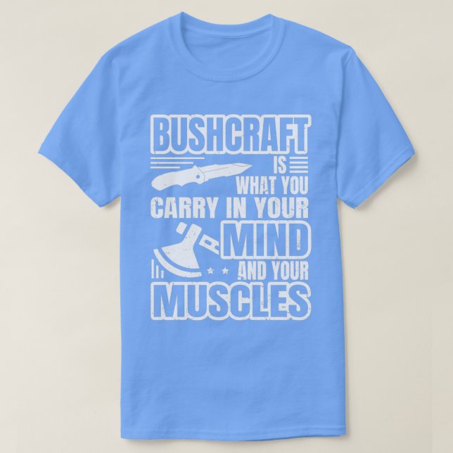 Bushcrafter Sozialdistanzexperte Bushcrafting T-Shirt (Design vorne)