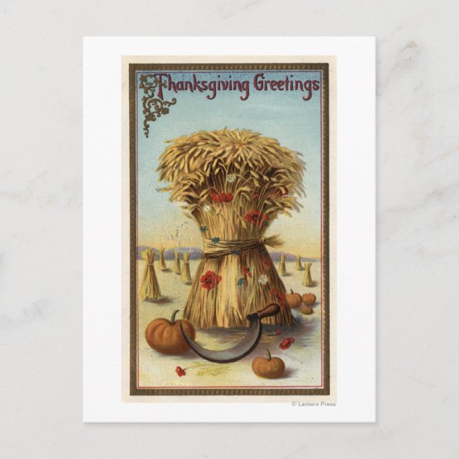 Bushel von Hay and Scythe Postkarte (Vorderseite)