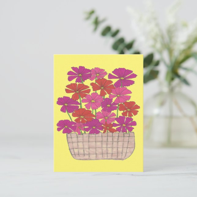 Bushel von hellen Kosmos Postkarte (Stehend Vorderseite)