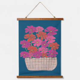 Bushel von hellen Kosmos Wandteppich Mit Holzrahmen