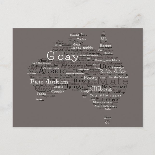 Bushfire Special Edition Aussie Slang Karte (Vorderseite)