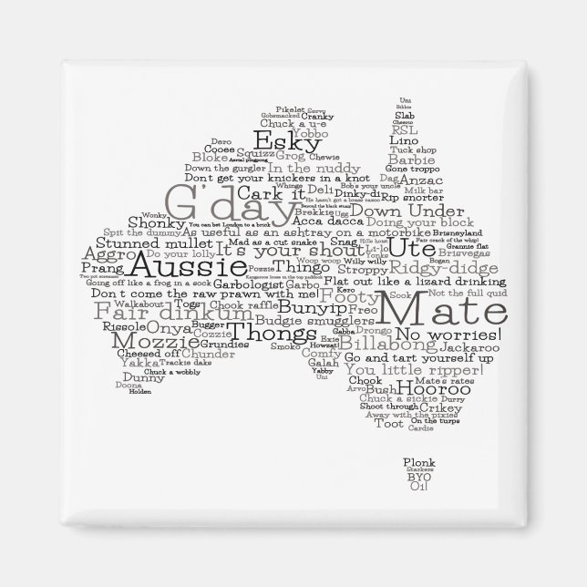 Bushfire Special Edition Aussie Slang Karte Magnet (Vorne)