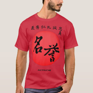 Bushido Code Honorar Samurai Honor Kanji Japanisch T-Shirt