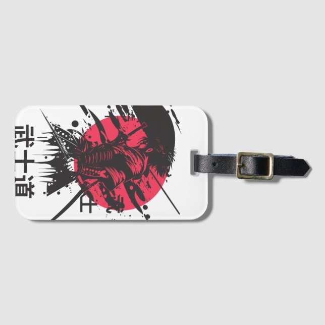 Bushido-Geist: Samurai-Krieger-Ästhetik  Gepäckanhänger (Vorderseite (Horizontal))