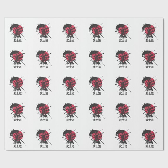 Bushido-Geist: Samurai-Krieger-Ästhetik  Geschenkpapier (Flach)