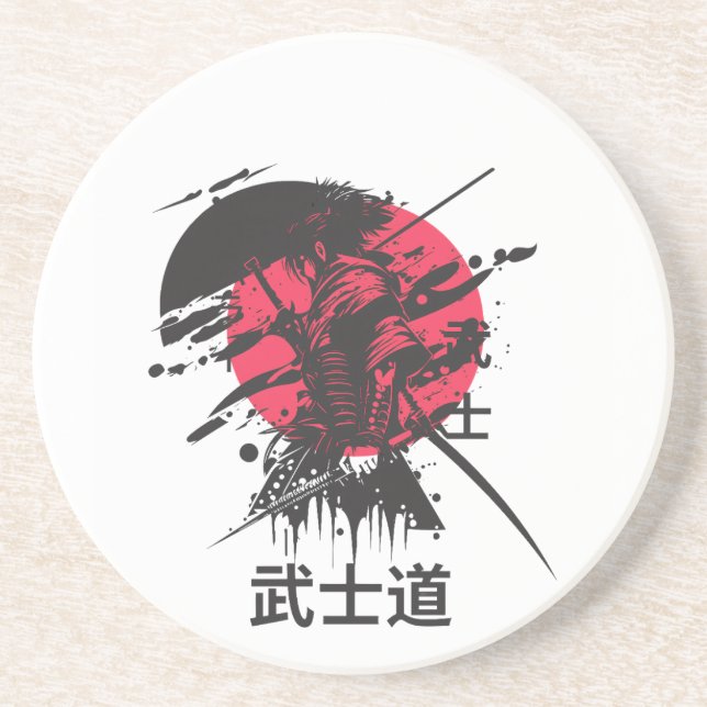 Bushido-Geist: Samurai-Krieger-Ästhetik  Getränkeuntersetzer (Vorne)