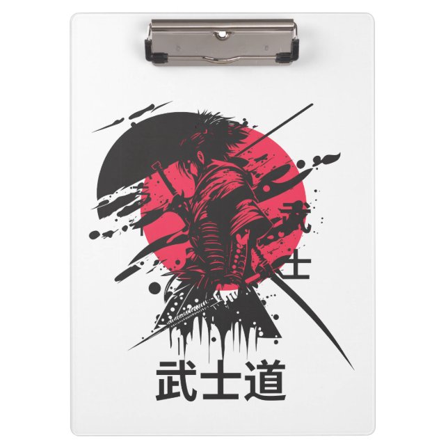 Bushido-Geist: Samurai-Krieger-Ästhetik  Klemmbrett (Vorderseite)