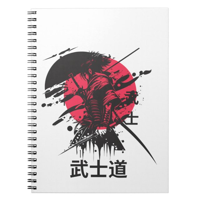 Bushido-Geist: Samurai-Krieger-Ästhetik-Notizbuch Notizblock (Vorderseite)