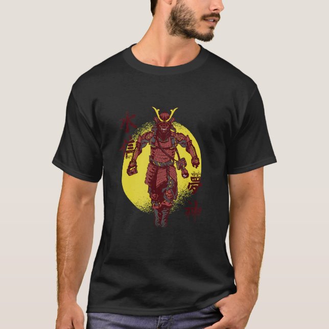 Bushido Japanese Samurai Warrior Fotograf T-Shirt (Vorderseite)