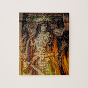 Bushido japanische Samurai-Rüstung Samurai-Schädel Puzzle
