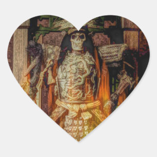 Bushido japanischer Samurai-Rüstung samurai-Schäde Herz-Aufkleber