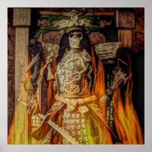 Bushido japanischer Samurai-Rüstung samurai-Schäde Poster