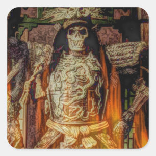 Bushido japanischer Samurai-Rüstung samurai-Schäde Quadratischer Aufkleber