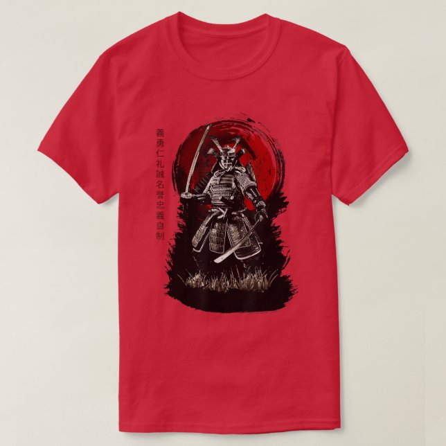 Bushido Samurai Japanischer Krieger T-Shirt (Design vorne)