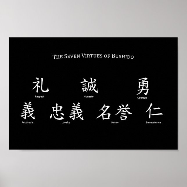 Bushido Seven Virtues Poster (Vorne)