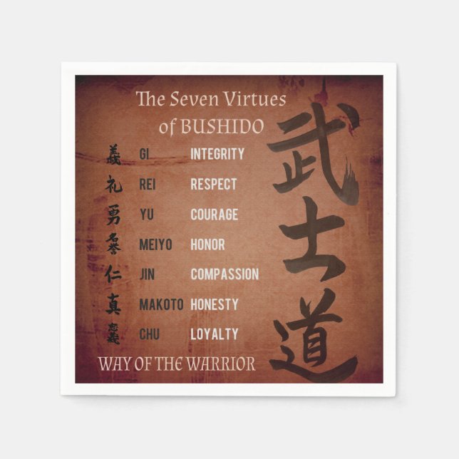 BUSHIDO VIRTUES SERVIETTE (Vorderseite)