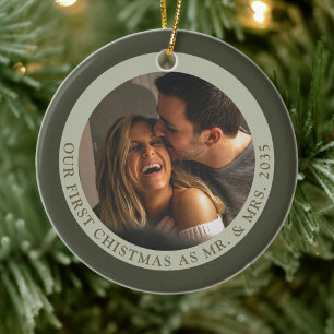 Bushlight Erstes Weihnachten als Mr. & Mrs. Erbs Keramik Ornament