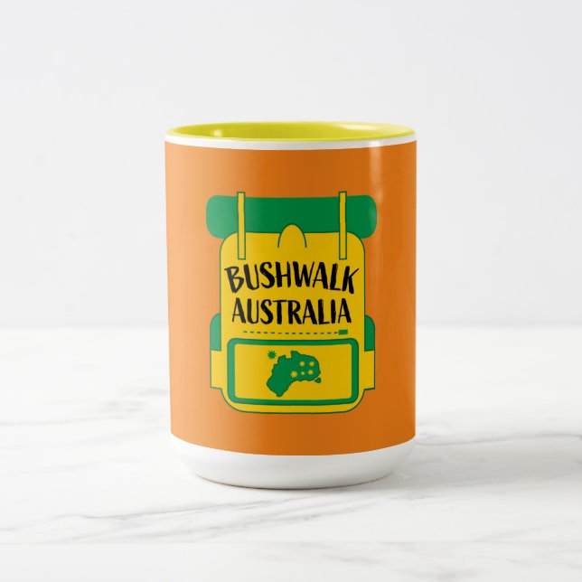 BushWalking Australien Zweifarbige Tasse (Mittel)
