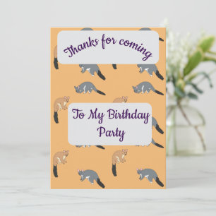 Bushy Tail Possums Dankeskarten Einladung