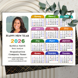 Business 2026 Kalender Modern Black Gold Colorful Feiertagskarte